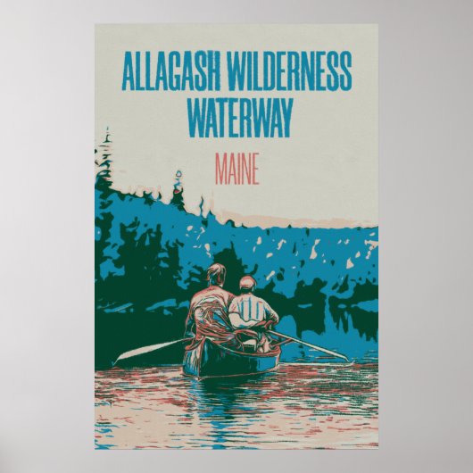 Allagash Wilderness Waterway Canoeing, Maine USA Poster (Vorne)