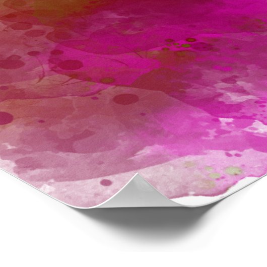 Allah auf Arabisch in rosa und Lila Abstartfarben Poster (Ecke)