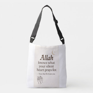 Allah hört dich - islamischer Zitat-Tag Tragetaschen Mit Langen Trägern