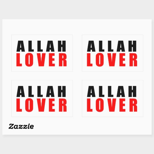 Allah liebt rechteckiger aufkleber (Blatt)