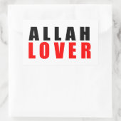 Allah liebt rechteckiger aufkleber (Tasche)