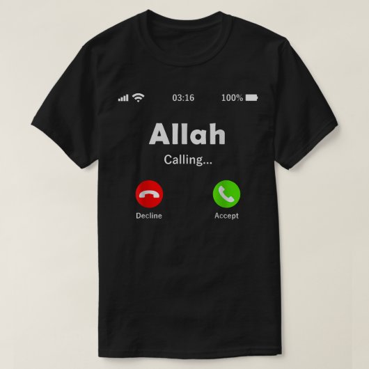 Allah nennt den Islam als religiös, was Phon tut T-Shirt (Design vorne)