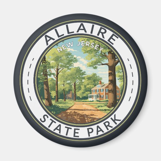 Allaire Staat Park New Jersey Reisen Art Abzeichen Magnet (Vorne)