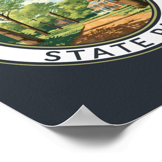 Allaire Staat Park New Jersey Reisen Art Abzeichen Poster (Ecke)