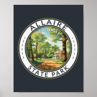 Allaire Staat Park New Jersey Reisen Art Abzeichen