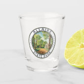 Allaire Staat Park New Jersey Reisen Art Abzeichen Schnapsglas (Vorderseite)