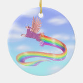 Allamacorn Regenbogen Keramikornament (Hinten)