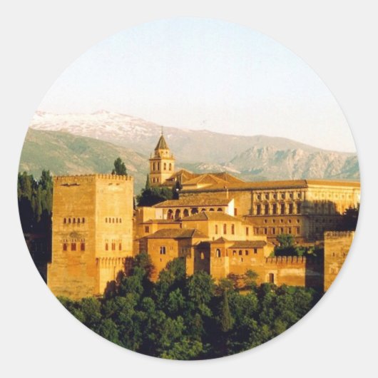 allambra runder aufkleber (Vorderseite)