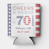 Allamerikanische US Flagge 70. Geburtstagsparty Dosenkühler (Vorderseite)