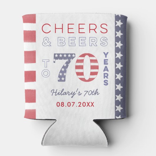 Allamerikanische US Flagge 70. Geburtstagsparty Dosenkühler (Rückseite)