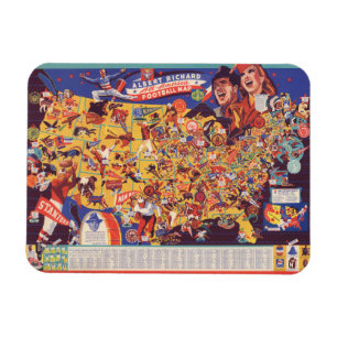 Allamerikanische Vintage Fußballkarte Magnet