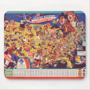 Allamerikanische Vintage Fußballkarte Mousepad