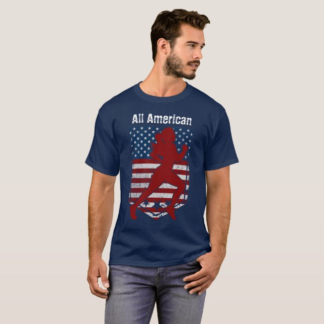 Allamerikanischer Track & Field Vintag gestört T-Shirt (Vorne ganz)