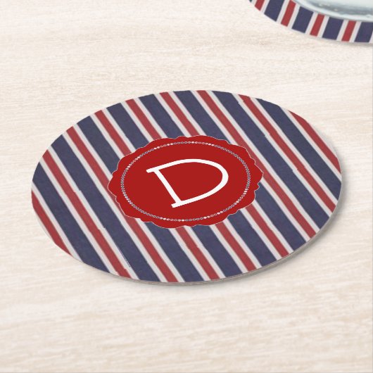 Allamerikanisches Patriotisches Stripdesign Runder Pappuntersetzer (Angewinkelt)