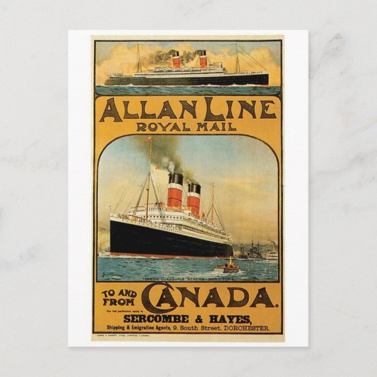 Allan Line Postkarte (Vorderseite)