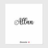 Allan Name - Handgeschriebene Kalligrafie Aufkleber (Blatt)