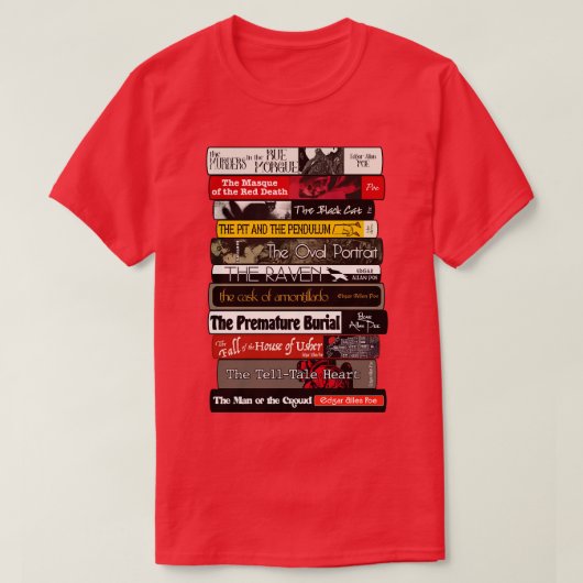 Allan Poe Books Stack T-Shirt (Design vorne)