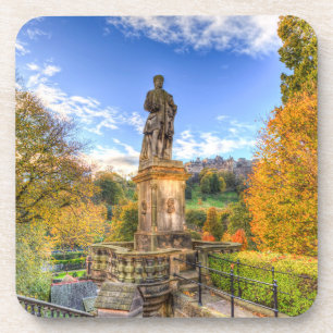 Allan Ramsey Statue und Edinburgh Castle Getränkeuntersetzer
