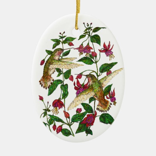 Allan's Hummingbirds & Fuschia Keramik Ornament (Vorne)