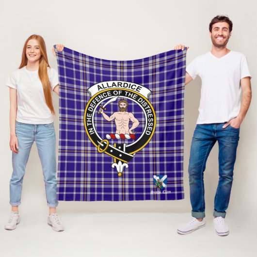 Allardice Clan Abzeichen Tartan Kariert Fleecedecke (Beispiel)