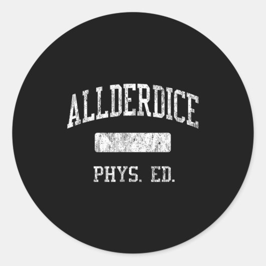 Allderdice High School Hs Ttsburgh Pa Phys Ed Runder Aufkleber (Vorderseite)