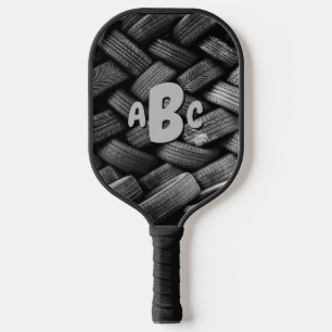 Alle 3 Anfangsbuchstaben Monogram Alte Reifen Pickleball Schläger