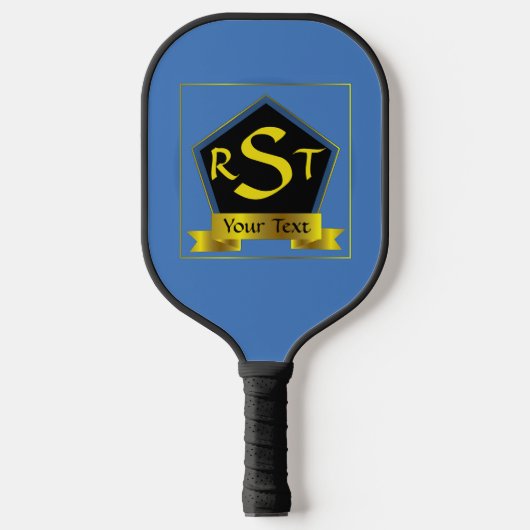 Alle 3 Anfangsbuchstaben Monogram Schild mit Ribbo Pickleball Schläger (Vorderseite)