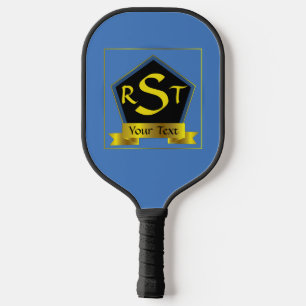 Alle 3 Anfangsbuchstaben Monogram Schild mit Ribbo Pickleball Schläger
