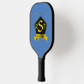 Alle 3 Anfangsbuchstaben Monogram Schild mit Ribbo Pickleball Schläger (Links)