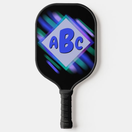 Alle 3 Anfangsbuchstaben Monogram Soft Paint Strok Pickleball Schläger (Vorderseite)