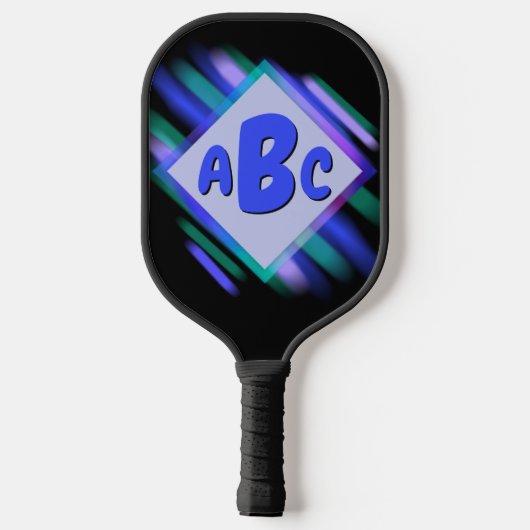 Alle 3 Anfangsbuchstaben Monogram Soft Paint Strok Pickleball Schläger (Rückseite)