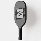 Alle 3 Anfangsbuchstaben Monogramm Schwarzer Pinse Pickleball Schläger (Links)