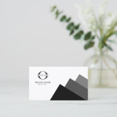 Alle 3 Farben, geometrisch mit dem Logo, blau auf Visitenkarte (Stehend Vorderseite)