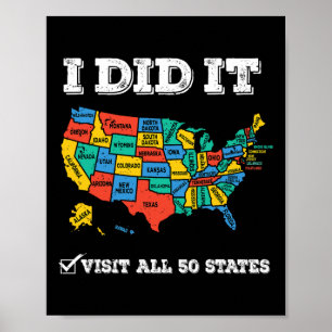 Alle 50 Staaten besucht Poster