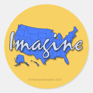 Alle 50 Staaten Blue Stickers