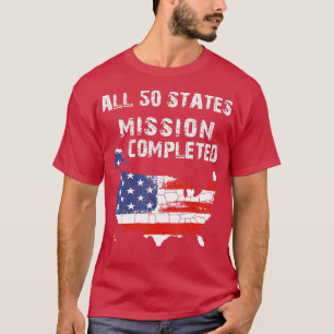Alle 50 Staaten Mission abgeschlossen Grunge Reise T-Shirt