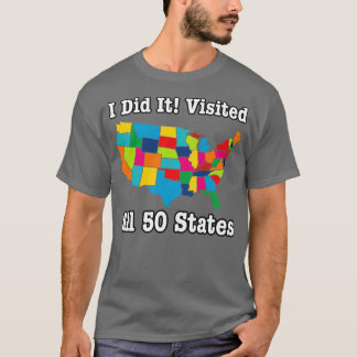 Alle 50 US-Bundesstaaten besucht USA-Staaten T-Shirt