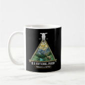Alle 63 US National Parks Adventure Map Back Print Kaffeetasse (Links)