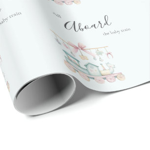 Alle Aboard dem Baby-Zug Baby Shower Geschenkpapier