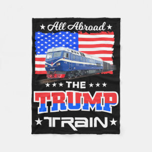 Alle Aboard Der Trump-Zug Amerikanische Flagge Fleecedecke
