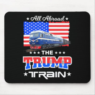 Alle Aboard Der Trump Zug Amerikanische Flagge Mousepad