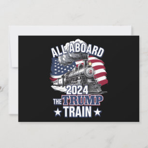 Alle Aboard Der Trump Zug Trump 2024 Patriotisch U Einladung
