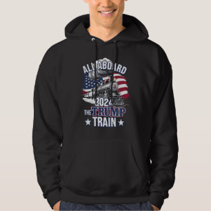 Alle Aboard Der Trump Zug Trump 2024 Patriotisch U Hoodie