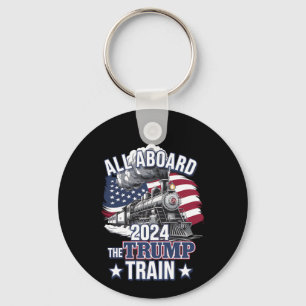 Alle Aboard Der Trump Zug Trump 2024 Patriotisch U Schlüsselanhänger