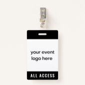 Alle Access Event Pass Abzeichen Ausweis (Vorderseite mit Klammer)
