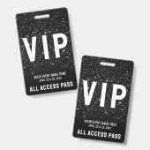 Alle Access Pass Schwarz-weiß Event VIP Ausweis (Vorder- & Rückseite)