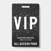 Alle Access Pass Schwarz-weiß Event VIP Ausweis (Rückseite)