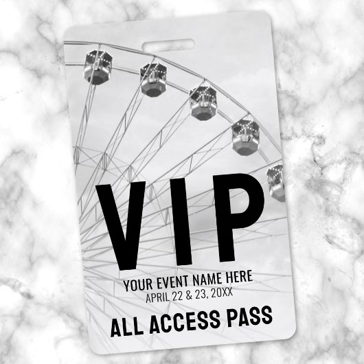 Alle Access Pass Schwarz-weiß VIP Ausweis