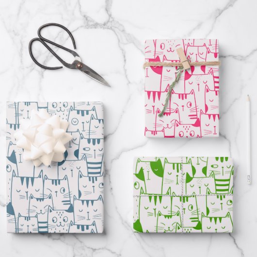Alle Albernen Katzen Geschenkpapier Set (Vorderseite)