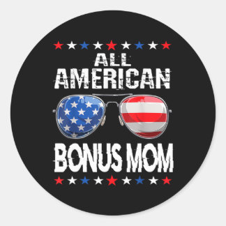 Alle American Bonus Mama 4. Juli Sungles Familie Runder Aufkleber